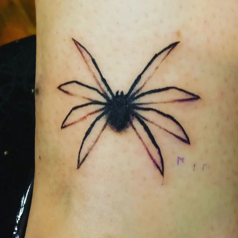 Spider tattoo done by Brian Haggerty at Overlord Tattoo Studio, Palm Coast, Flagler Beach FL. 