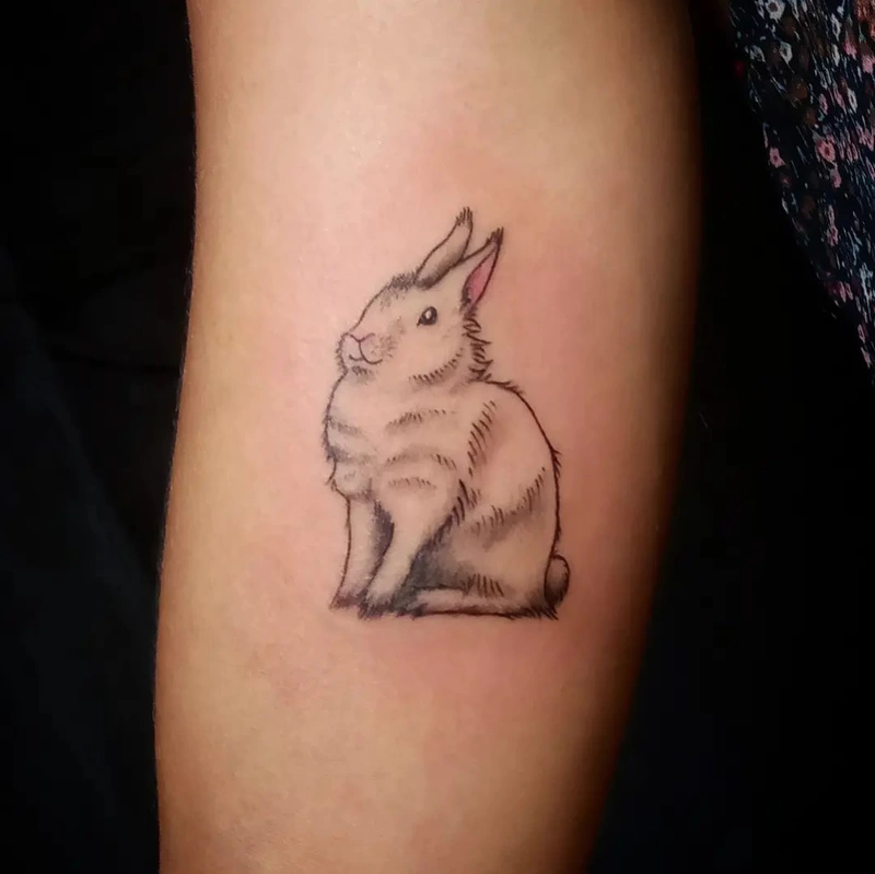 Rabbit tattoo done by Brian Haggerty at Overlord Tattoo Studio, Palm Coast, Flagler Beach FL. 